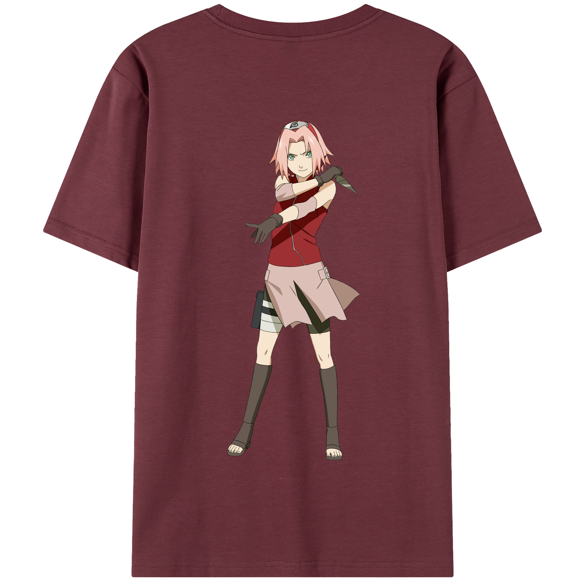 （画像用） NARUTO -ナルト- 春野サクラ Haruno Sakura 綿100％半袖Tシャツ（背面プリント）
